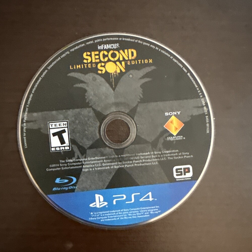 inFAMOUS Second Son Limited Edition PS4 PlayStation 4 Disc Only